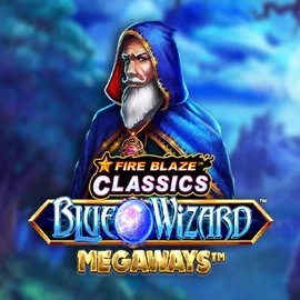 Fire Blaze Blue Wizard Megaways logo – Slots by Rarestone Gaming at Dracula Casino