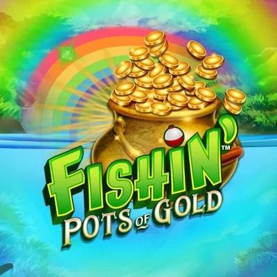Fishin Pots Of Gold logo by Gameburger Studios at Dracula Casino