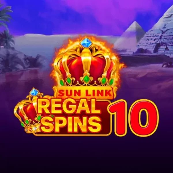 Regal Spins 10 slot logo by PatePlay at Dracula Casino